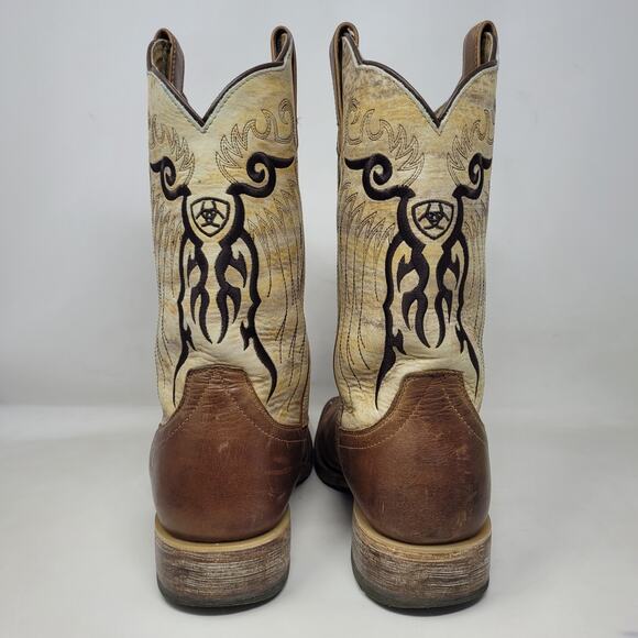 Ariat Boots Mens 9.5D Brown Leather Mesteno Western Cowboy Square Toe 10018306 - Picture 8 of 14